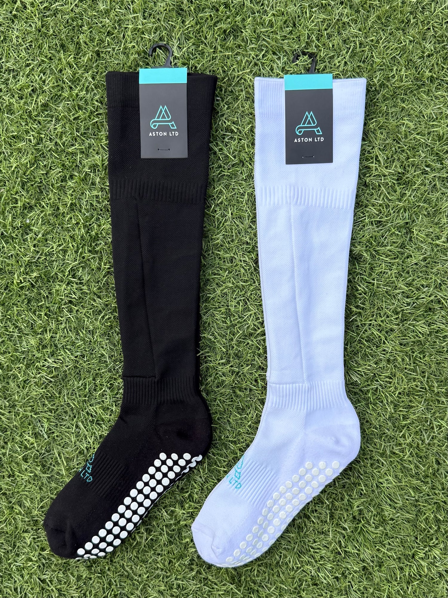 Black & White All In Socks on grass